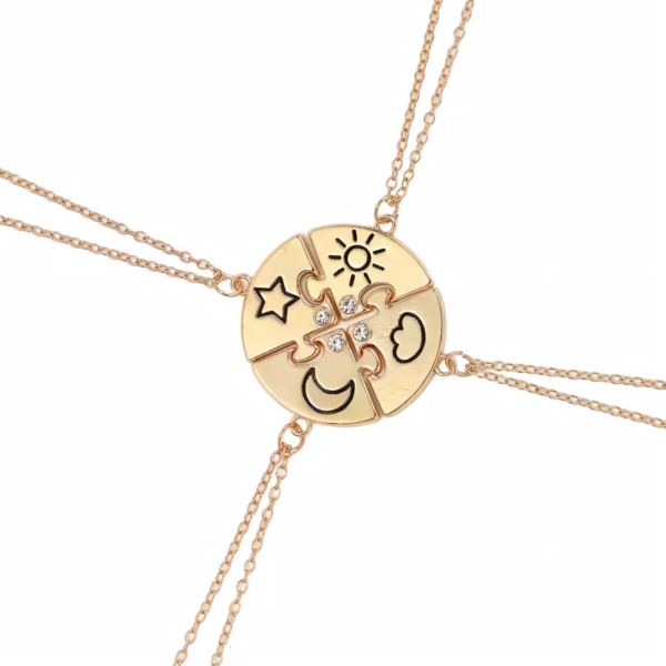 4-Piece BFF Puzzle Necklace Set