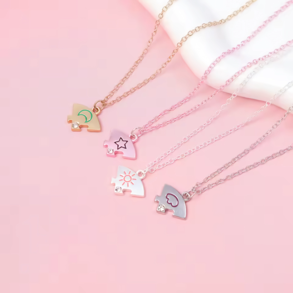 4-Piece BFF Puzzle Necklace Set