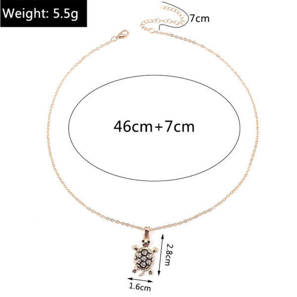 Cartoon Crystal Turtle Necklace for Women & Girls