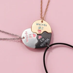 Best Friends Forever 3-Person Heart Friendship Necklace Set