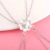 Lovecryst 4PCS Lucky Four Leaf Clover Best Friend Necklace Set