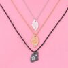 Elviragirl 3PCS Sun Moon Star BFF Friendship Necklace Set