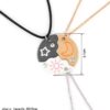 Elviragirl 3PCS Sun Moon Star BFF Friendship Necklace Set